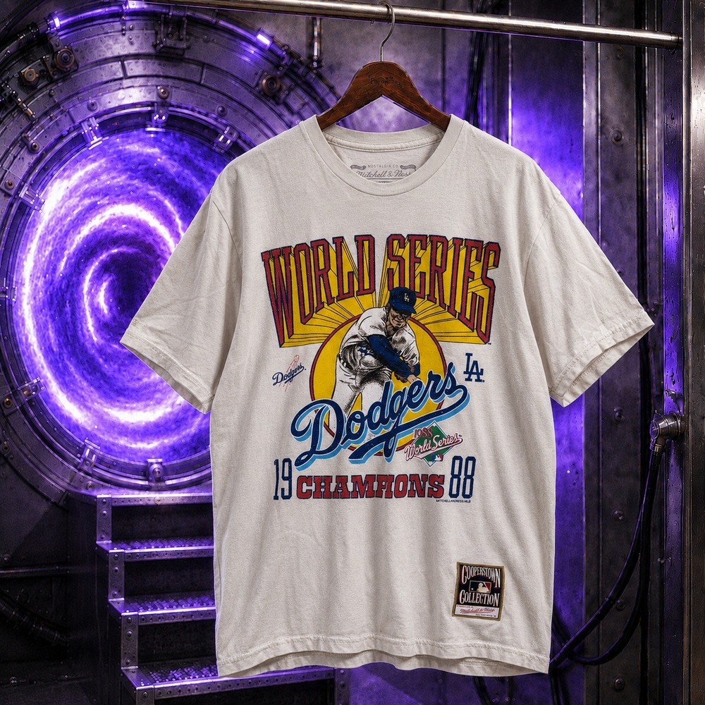 Cooperstown LA Dodgers 1988 World Series Champions Mens Medium Mitchell & Ness